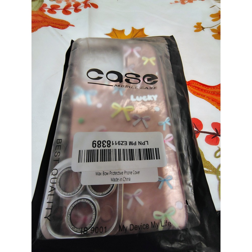 Max Bow Protective Phone Cover Rose Gold Pink Jelly Case Rhinestone Camera Trim